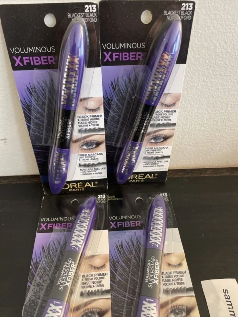 Loreal Voluminous X Fiber Washable Mascara 213 Blackest Black x4